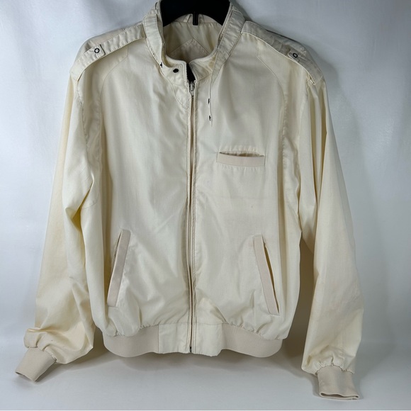 Vintage Quail Run Men's Windbreaker Jacket Beige Cream Lined Size XL - Picture 1 of 16